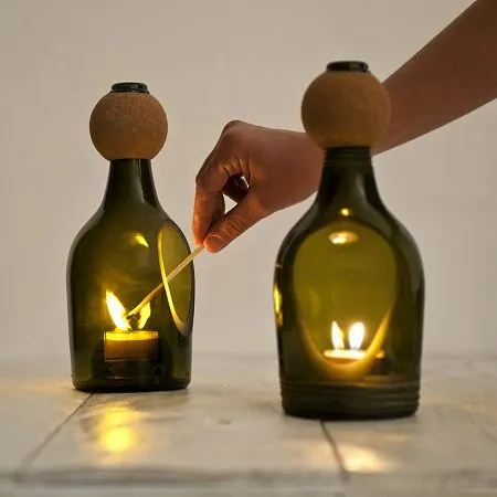 EcoNotas.com: Portavelas con Botellas Recicladas de Vidrio