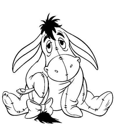 Eeyore Sad Of His Tail coloring page | Super Coloring