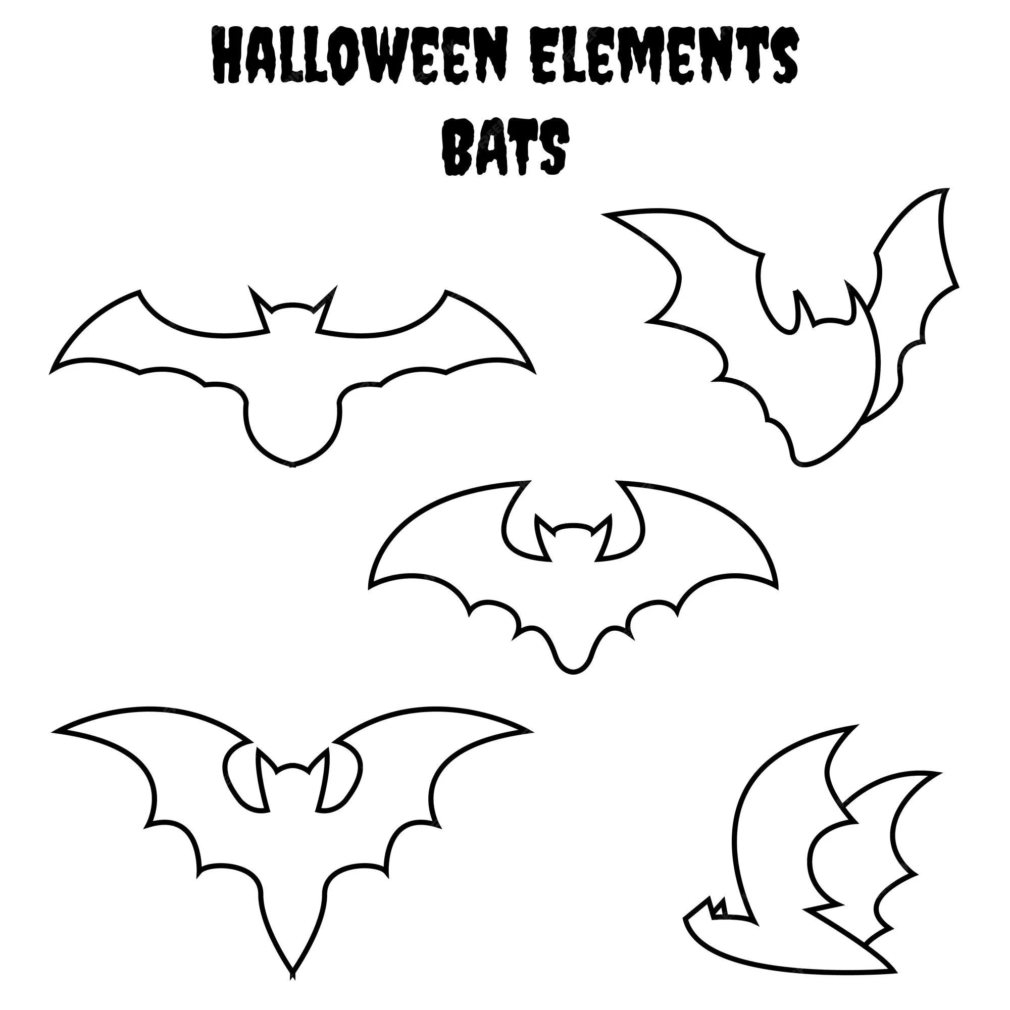 Elementos de halloween murciélagos. ilustración vectorial, fácil de editar  | Vector Premium