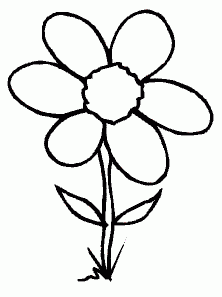 Flores simples para colorear - Imagui