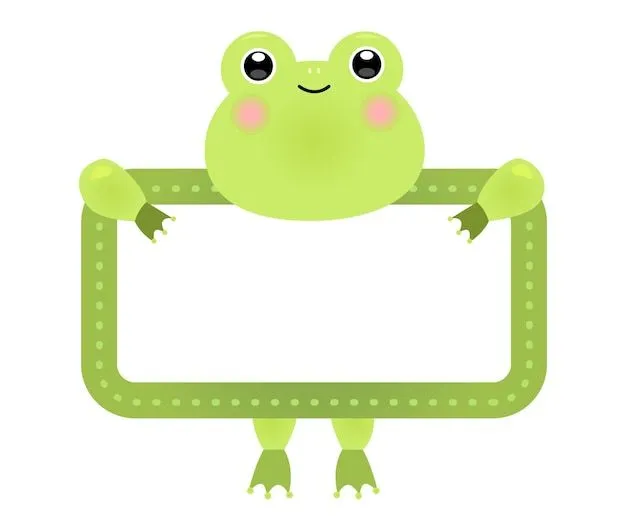 Una etiqueta de nombre con una ilustración de imagen de rana linda conjunto  guardería infantil animal de papel l | Vector Premium