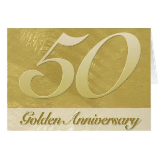 Falso aniversario de oro cepillado del metal (50.o tarjeta de Zazzle.