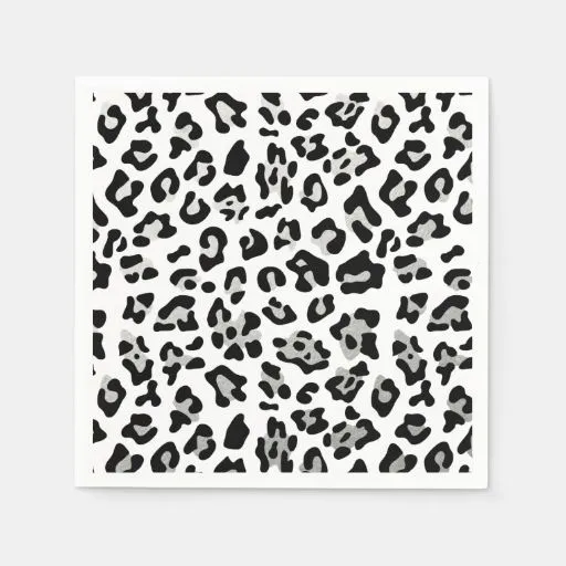Falso modelo del estampado leopardo del negro de servilleta de ...