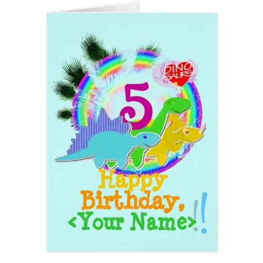 Feliz cumpleaños 5 años, su tarjeta conocida de Di | Zazzle
