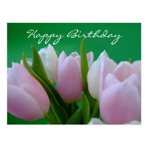 Feliz cumpleaños - postal de los tulipanes | Zazzle
