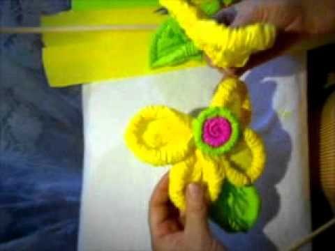 Flores de papel crepe - YouTube