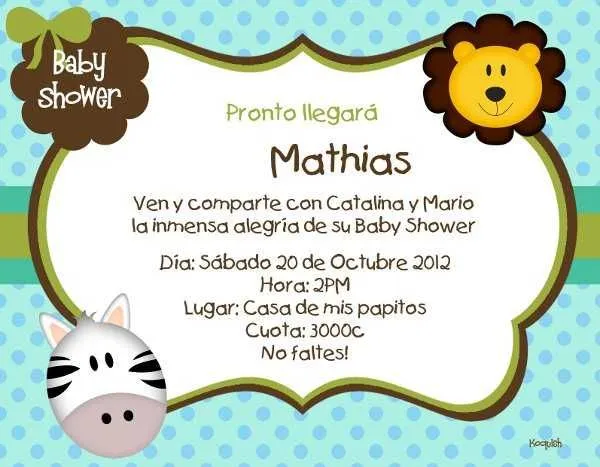 Fondos para invitaciones de baby shower de animales - Imagui ...