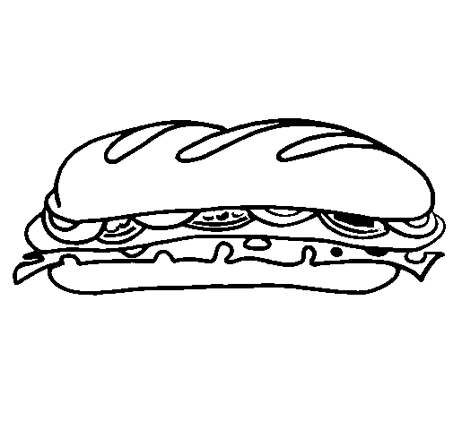 Free coloring pages of three sandwiches