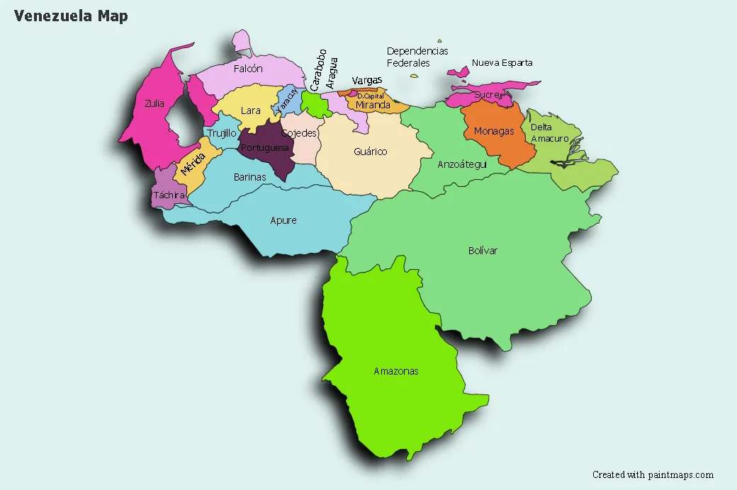Genera Grafico De Mapa De Venezuela .