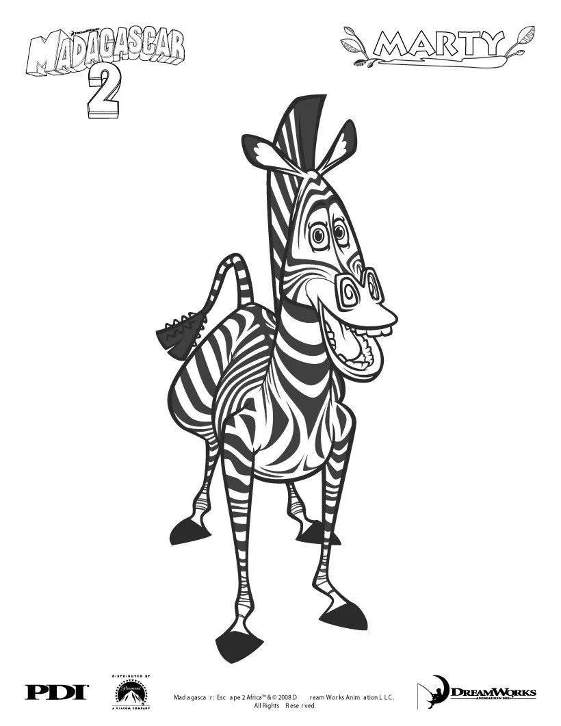 Dibujos para colorear y pintar MADAGASCAR - Melman