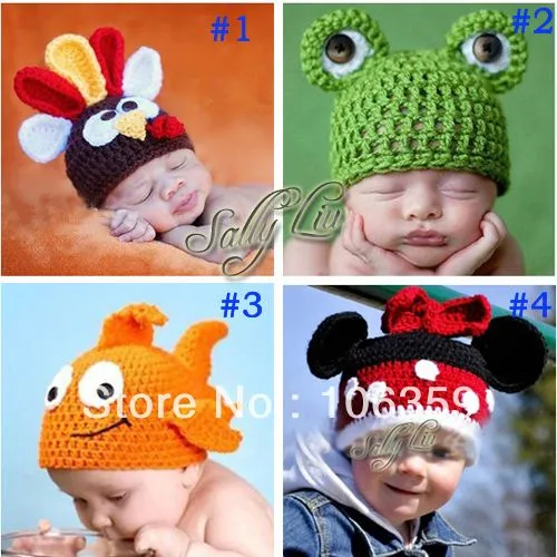 Gorros niños encantadores patrón de ganchillo bebé sombrero niños ...