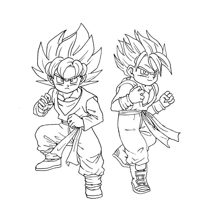 goten and trunks Colouring Pages