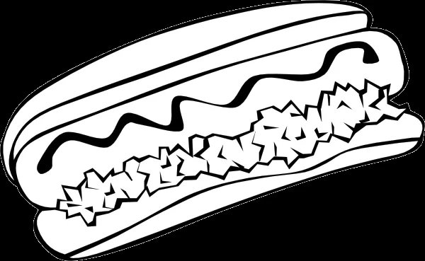 Hot Dog (b And W) clip art - vector clip art online, royalty free ...