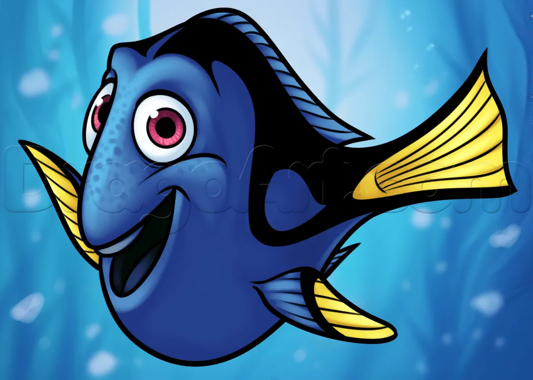 How to Draw Dory from Finding Dory, Step by Step, Disney ...