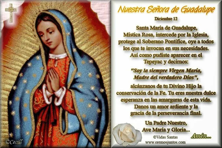 Gifs de oraciones: Oraciones a la Virgen de Guadalupe