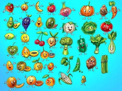 imagenes de frutas animadas para colorear