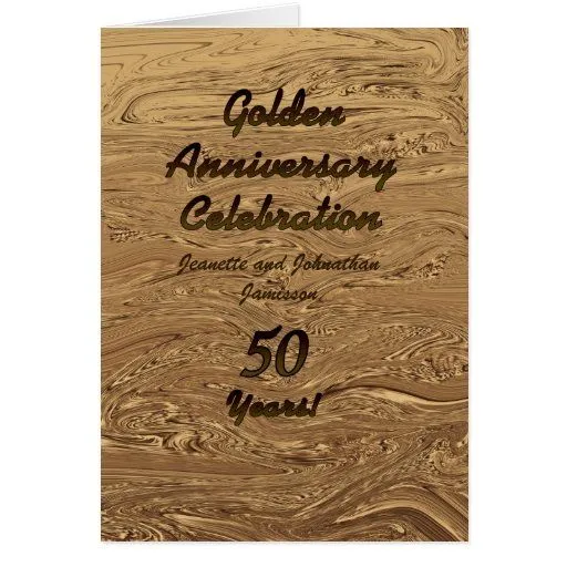 Invitación del aniversario de boda de oro 50 años tarjetón de Zazzle.