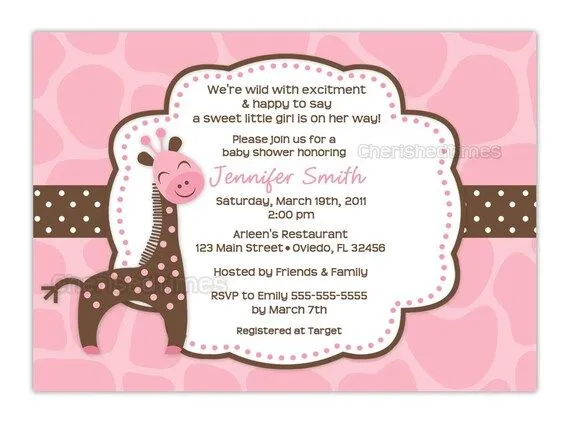 Invitaciónes baby shower para niño jirafas - Imagui