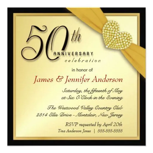 Tarjetas de invitación 50 años de casados - Imagui