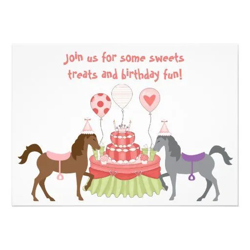 La invitación bonita del cumpleaños del caballo de de Zazzle.