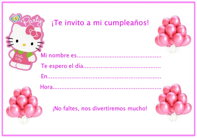 Invitaciones cumpleaños Hello Kitty : Locos por Hello Kitty