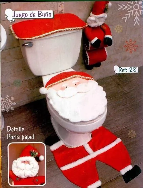 JUEGO PARA BAÑO | Navidad | Pinterest | Papa Noel, Bathroom Sets ...