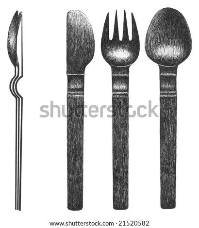 Knife And Fork Set - Pen Drawing Stock Photo 21520582 : Shutterstock