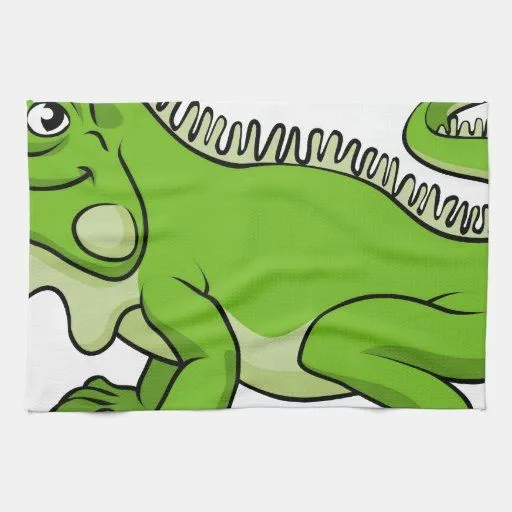 Lagarto de la iguana del dibujo animado toalla | Zazzle