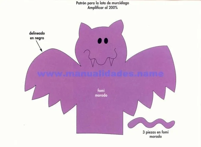 Lata de murciélago en foami – Halloween en Manualidades con Foami ...