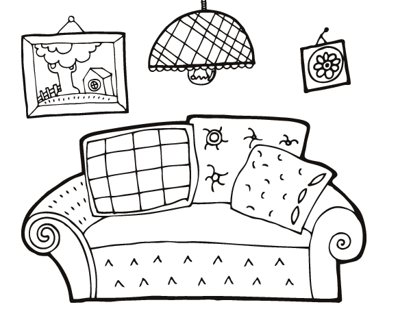 Living room coloring page - Coloringcrew.com
