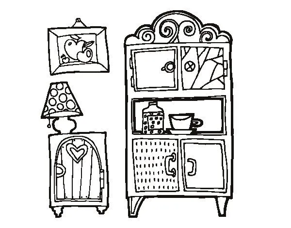 Living room furniture coloring page - Coloringcrew.com