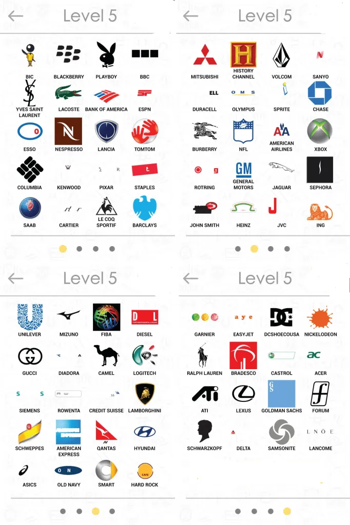 Logo Quiz (bubble Quiz Games) Answers - Level 1 To Level 5 107 | Logos de  marcas famosas, Logos de marcas, Logo del juego