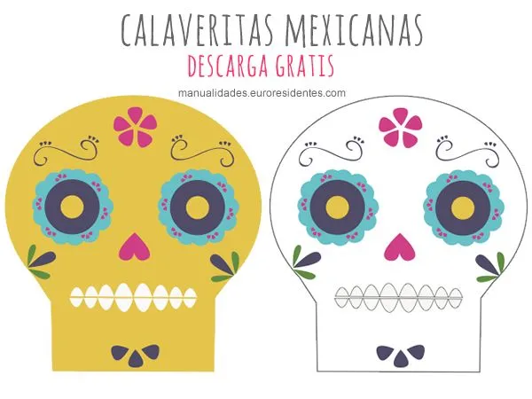 Manualidades: Dibujos de calaveras mexicanas para imprimir y decorar