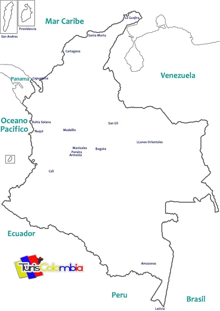Mapa de colombia para pintar