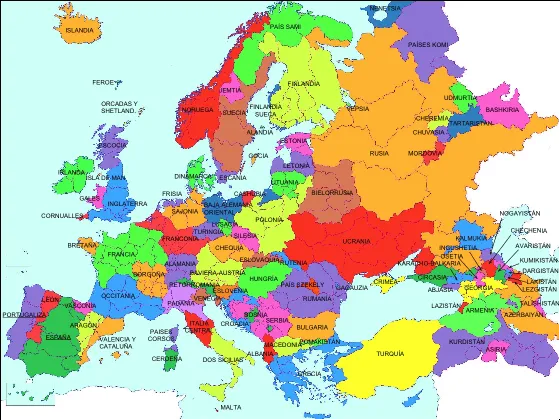 Mapa del continente europeo con nombres - Imagui