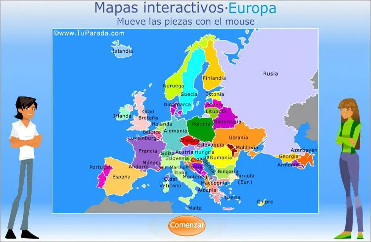Mapa de Europa para armar., Mapas para armar e imprimir, tarjetas