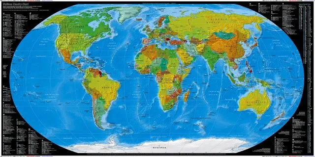 Mapa mundial HD con nombres - Imagui