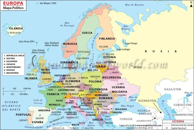 Mapa Politico de Europa | Europa Mapa Politico
