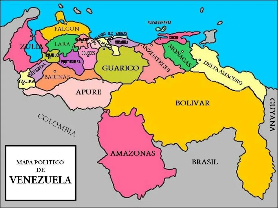 Mapa de Venezuela. Presentaciones de nuestro Planeta, Globos, Mapas, así  como las Esferas de Cristal, son excelentes para… | Map tattoos, Del valle,  School homework