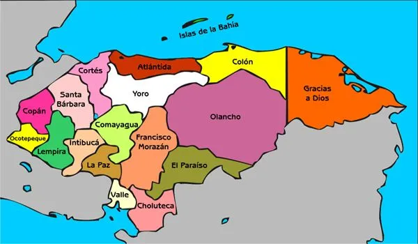 Mapas de Honduras: Mapa político de honduras