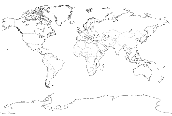 Mapas vectorizados en blanco de todo el mundo | CosasSencillas.