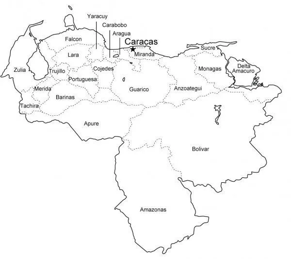Mapas de Venezuela para colorear y descargar | Colorear imágenes