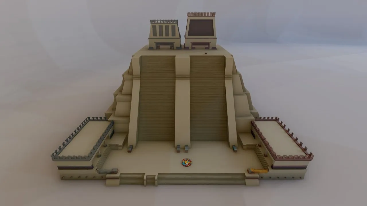 Maqueta monumental del templo Huey Teocalli llegará al Zócalo