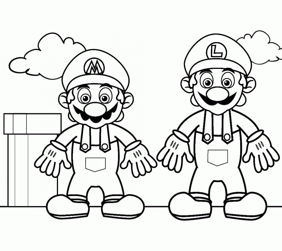 Dibujo de Mario y Luigi para colorear. Dibujos infantiles de Mario ...