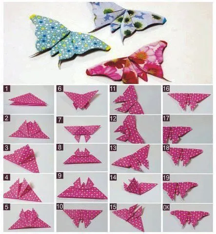 Cómo hacer una mariposa de origami paso a paso | FLORES DE TELA ...