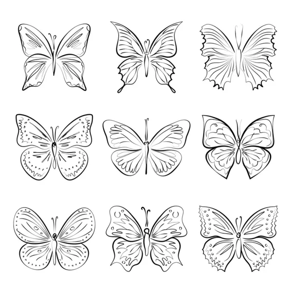 Mariposas dibujadas a mano — Vector stock © Greenvalley #49993633