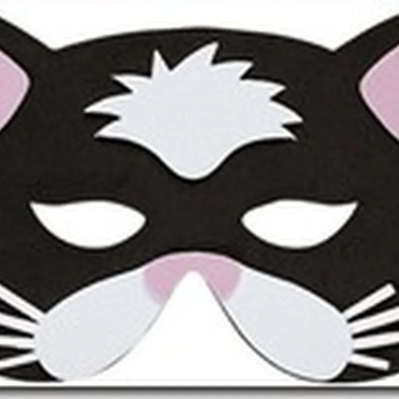 Máscaras de Carnaval: Máscara gato para imprimir, en color o para colorear