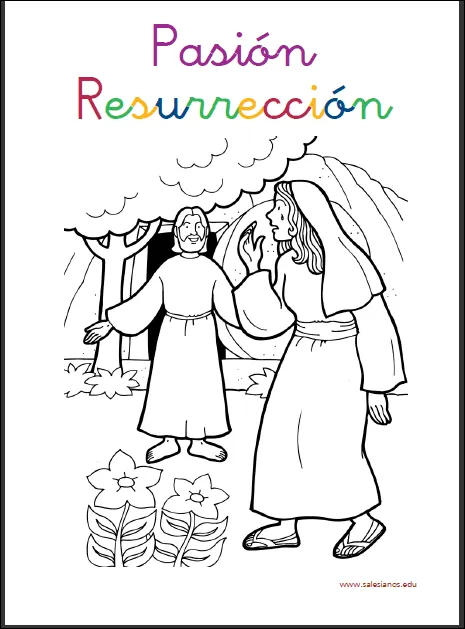 Jesús te llama - Resurrección niños hojas colorear