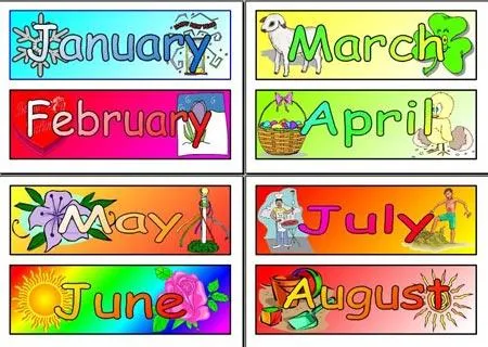 Los meses en inglés para niños - Paperblog