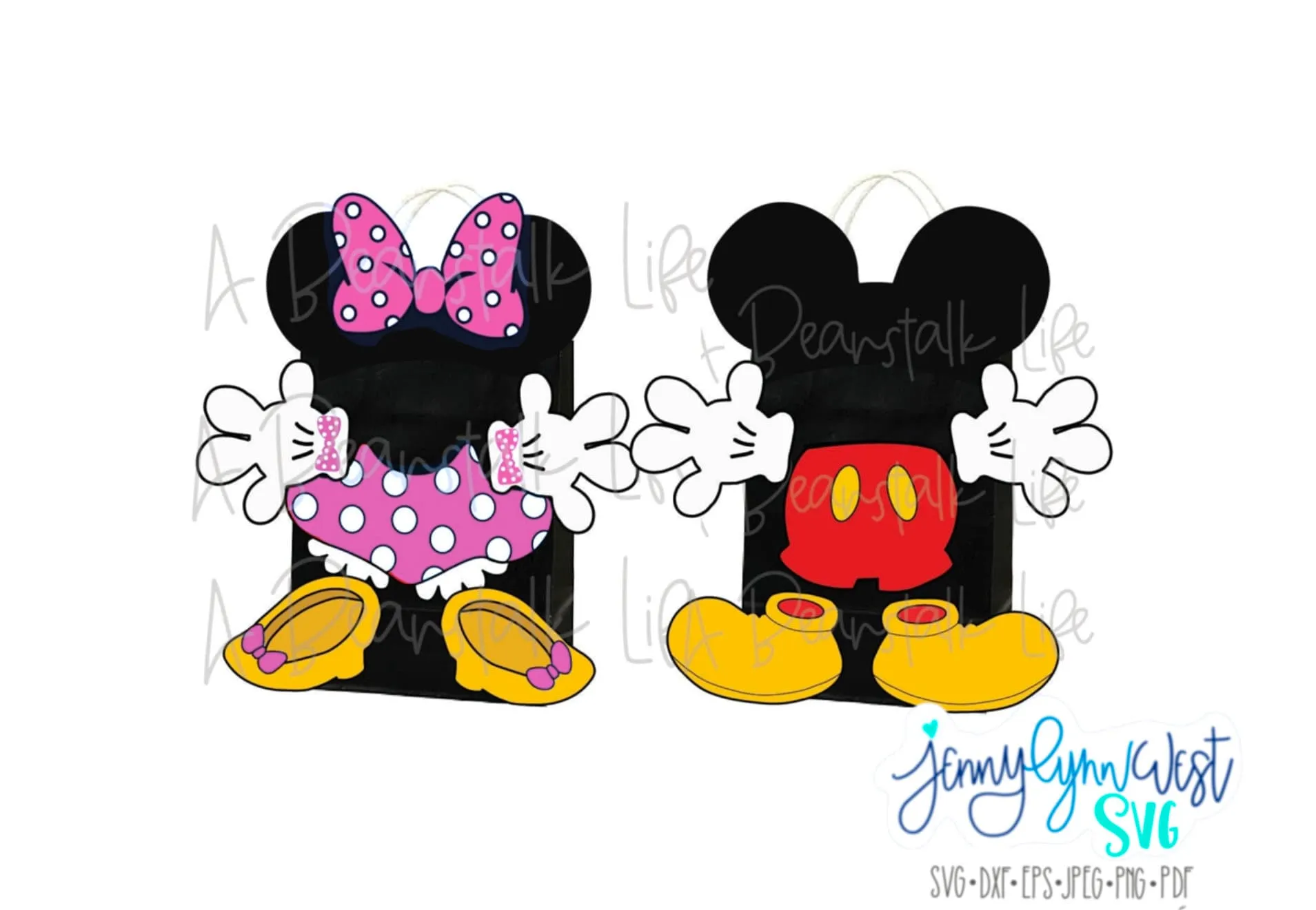 Mickey y Minnie fiesta Favor bolsas rosa imprimible PNG Mickey - Etsy México